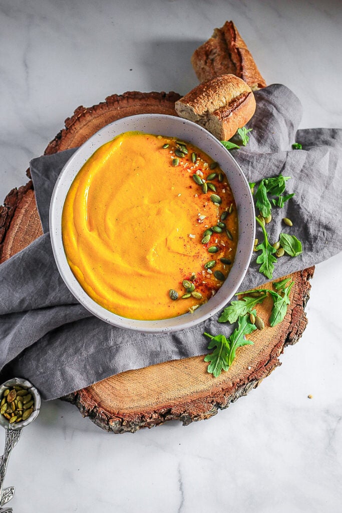 Butternut Squash and Leek Soup (Vegan soup) Worldlytreat