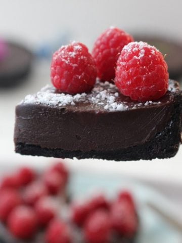 Raspberry chocolate tart