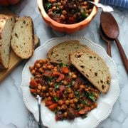 stewed goat with chickpeas.