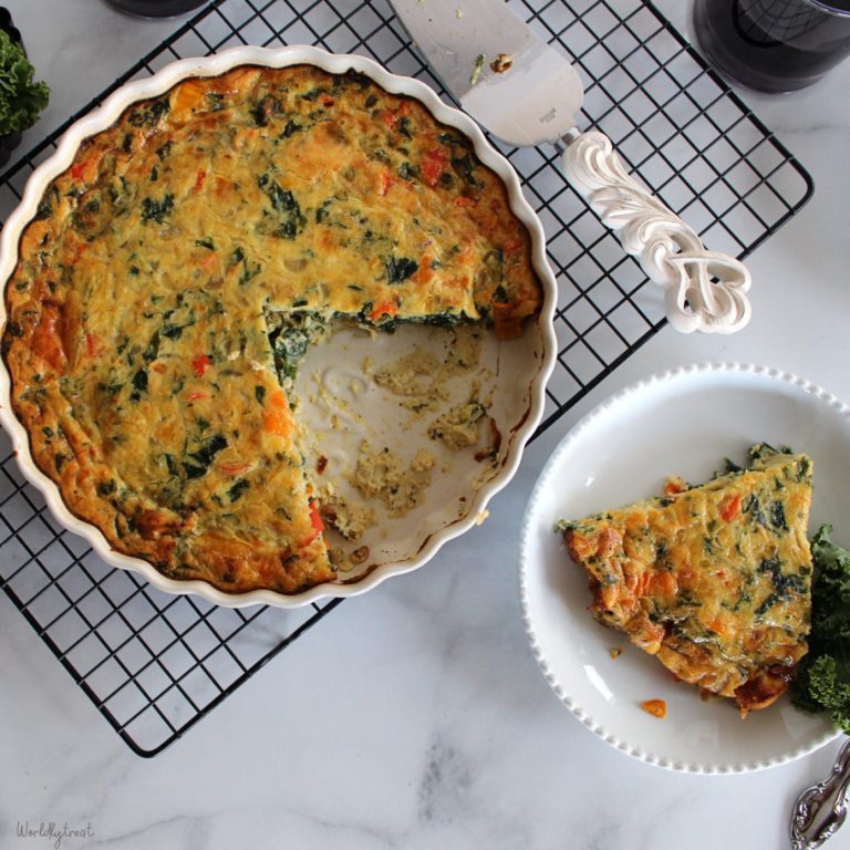 Crustless Vegetable and Sausage Quiche