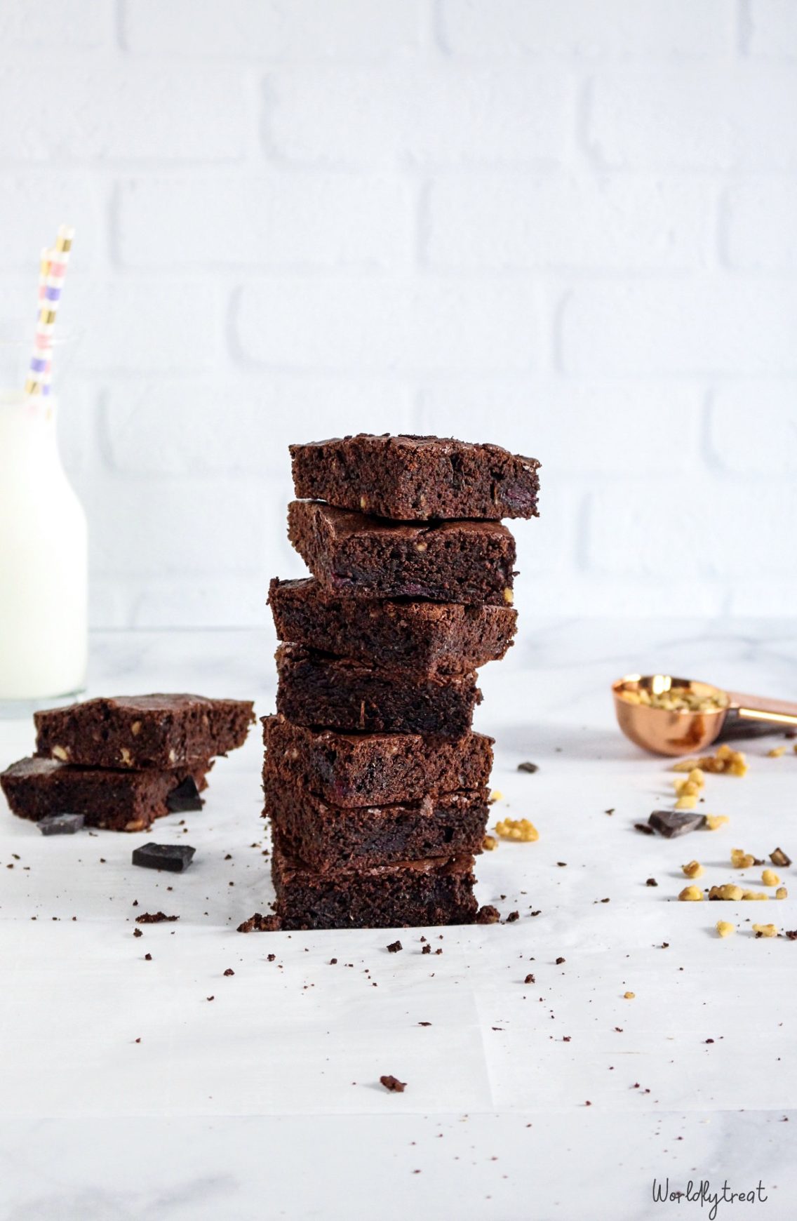 double chocolate zucchini & beets fudgy brownie