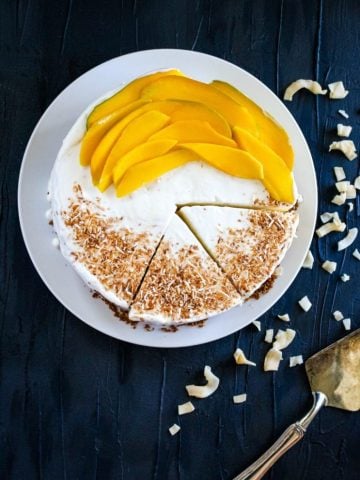 coconut-mango Ice cream pie