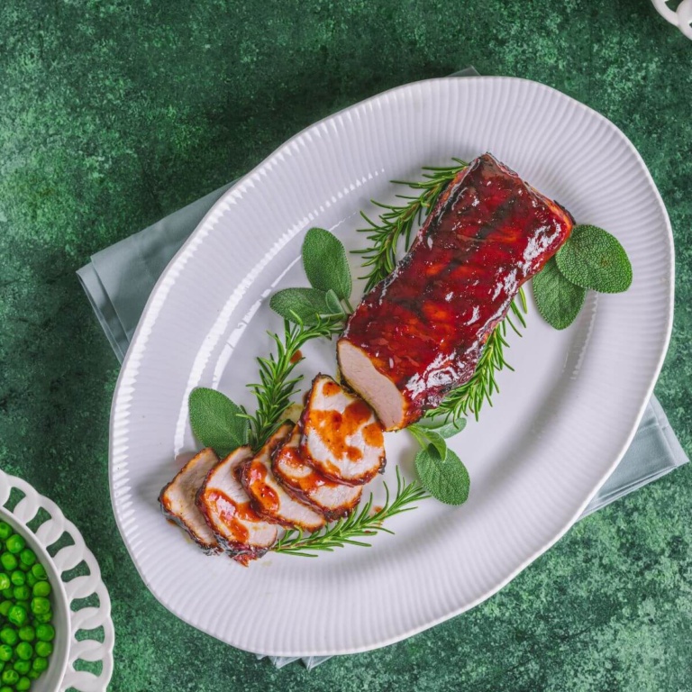 Air Fryer Pork Tenderloin with Cranberry bbq Sauce Worldly Treat