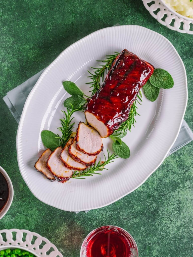 Air Fryer Pork Tenderloin with Cranberry bbq Sauce Worldly Treat