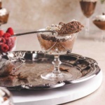 mousse chocolat on a tray.