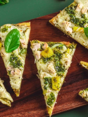 Chicken pineapple flatbread pizza
