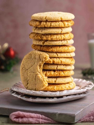 a stack of brown butter sugar cookies.