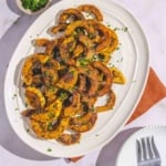 Delicata squash on a platter.