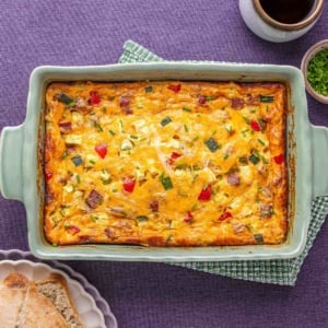 Cottage cheese and egg casserole.