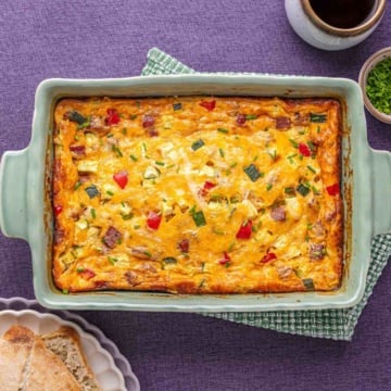 Cottage cheese and egg casserole.