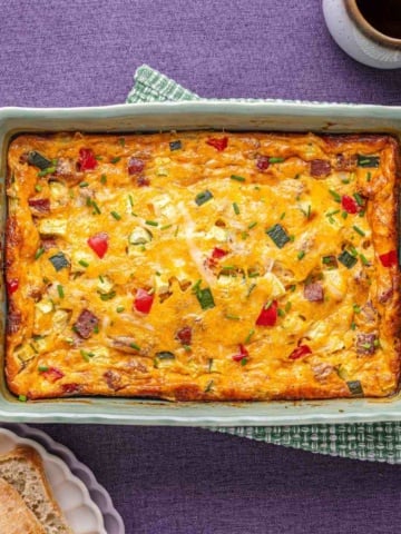 Cottage cheese and egg casserole.