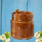 Homemade apple sauce in a jar.