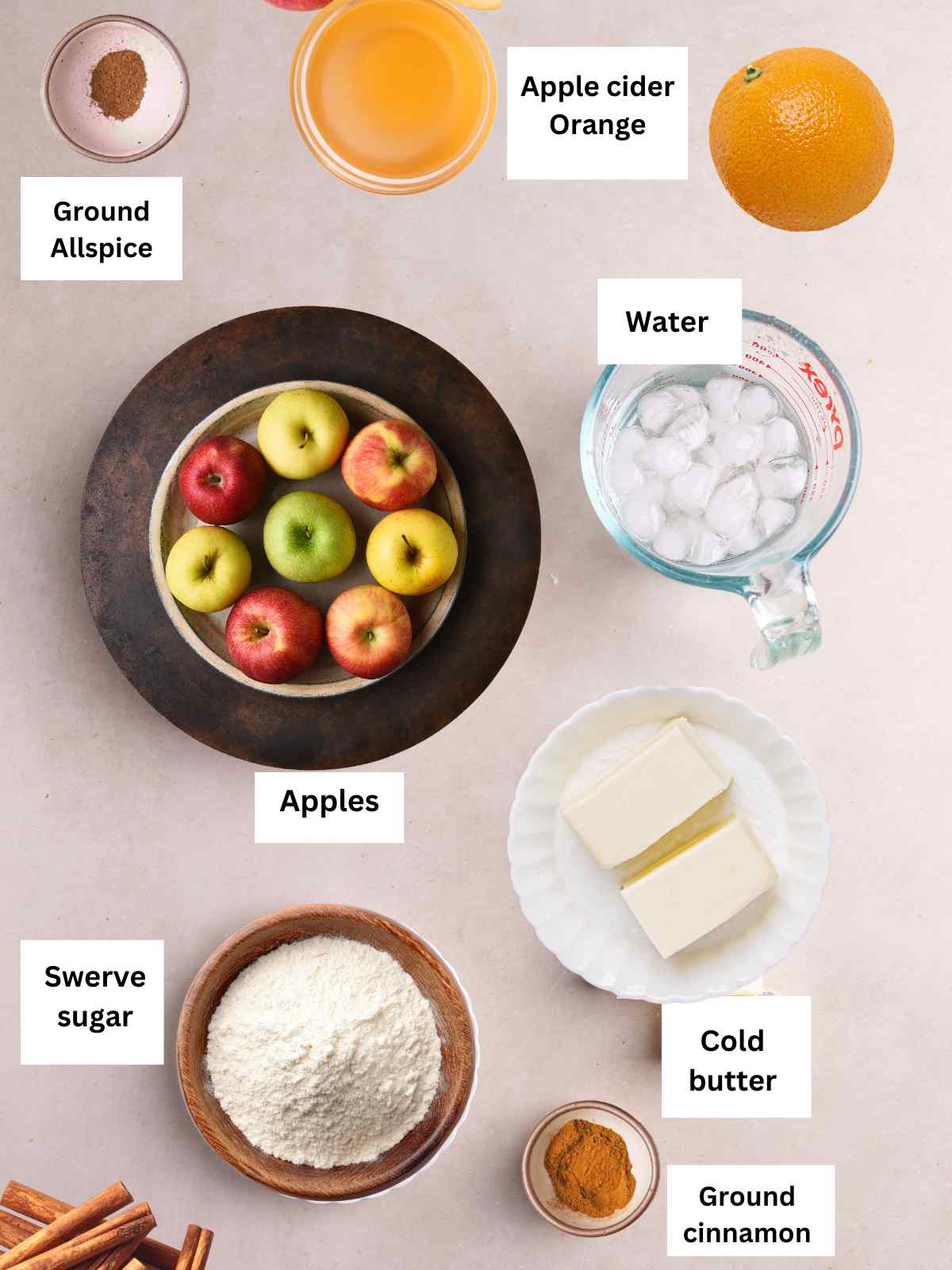 Ingredients needed to make the applesauce at home.