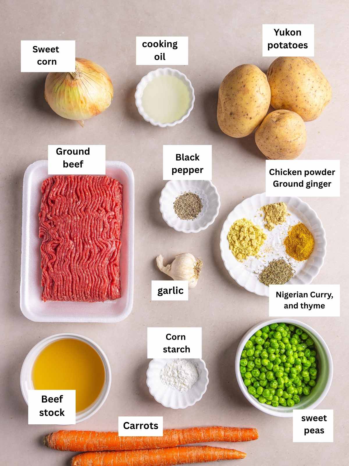 Filling ingredient for the Nigerian meat pie.
