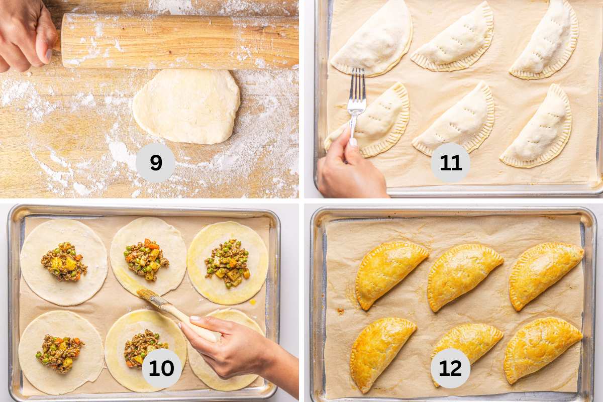 Assembling and shaping the hand pie.
