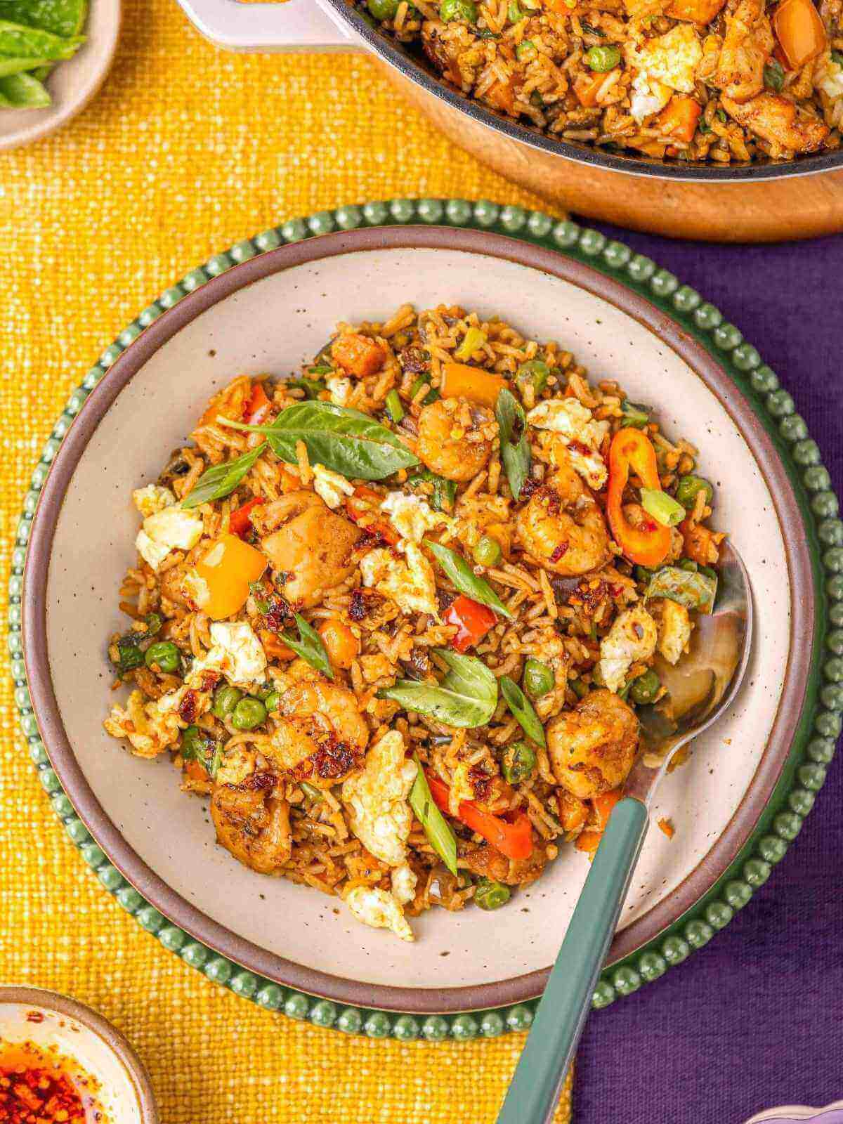 Shrimp and chicken fried rice.