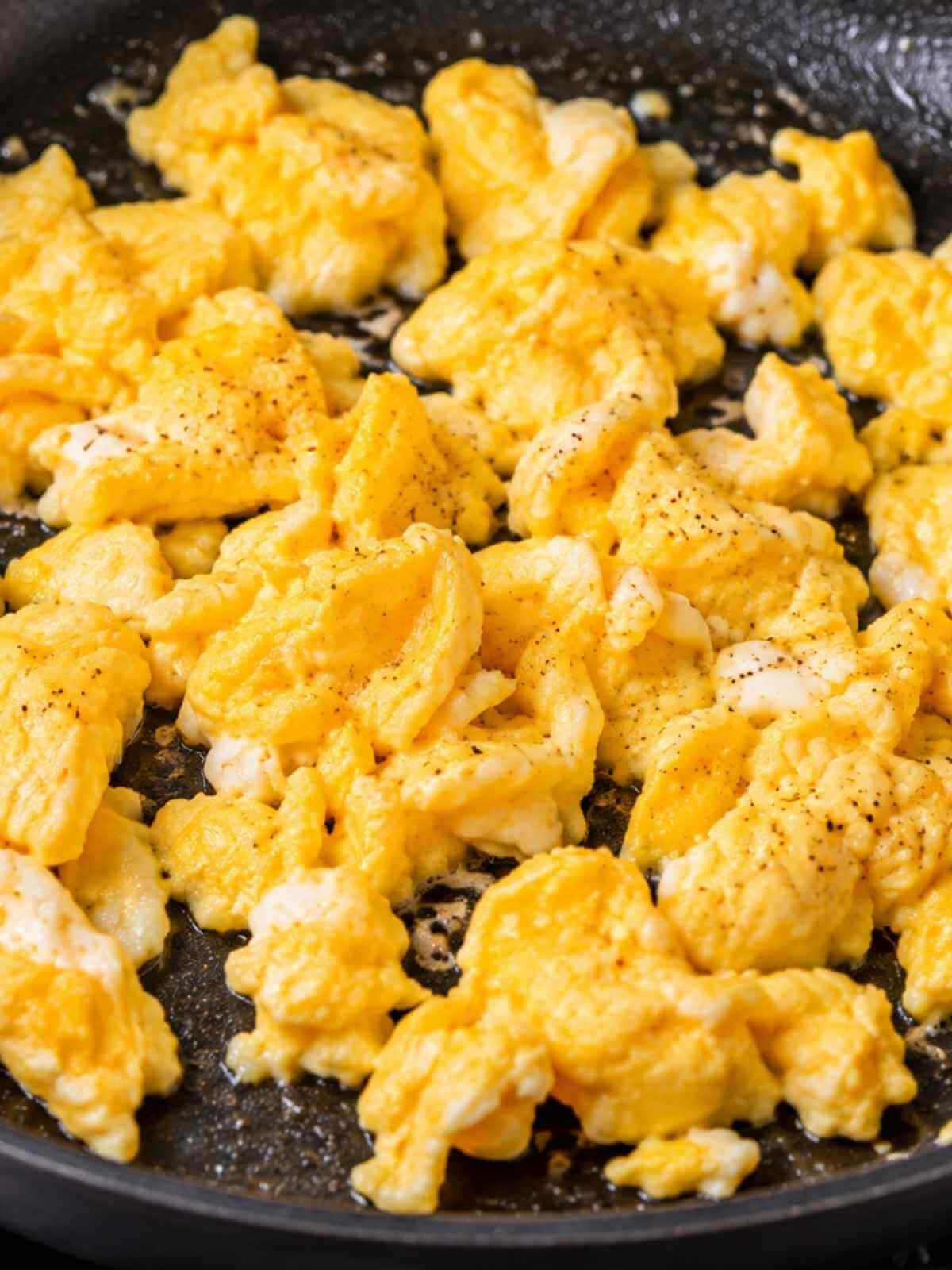 Scrambling the eggs.