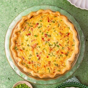 Cottage cheese bacon quiche.