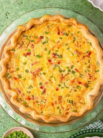 Cottage cheese bacon quiche.