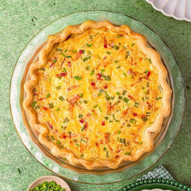 Cottage cheese bacon quiche.
