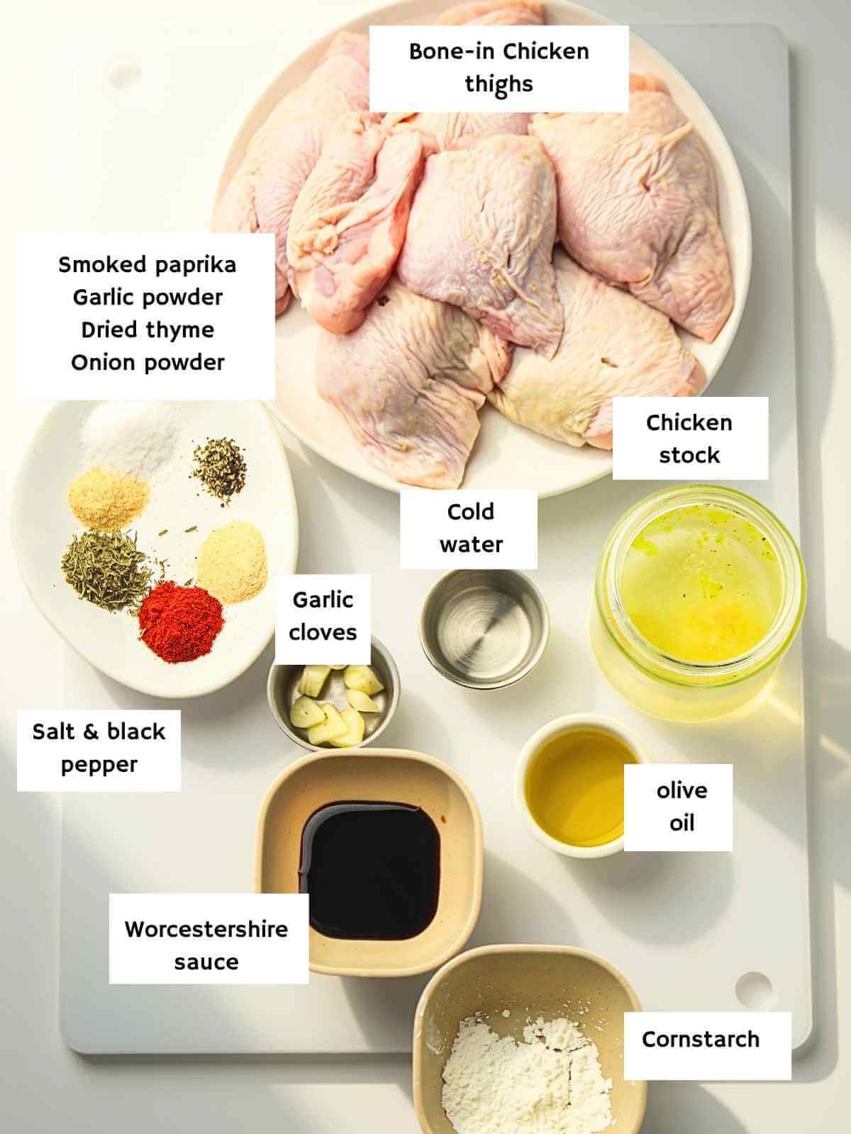 The ingredients needed to make the recipe.